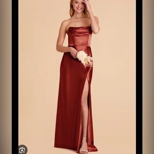 Birdy Grey Mia Satin Dress in Rust